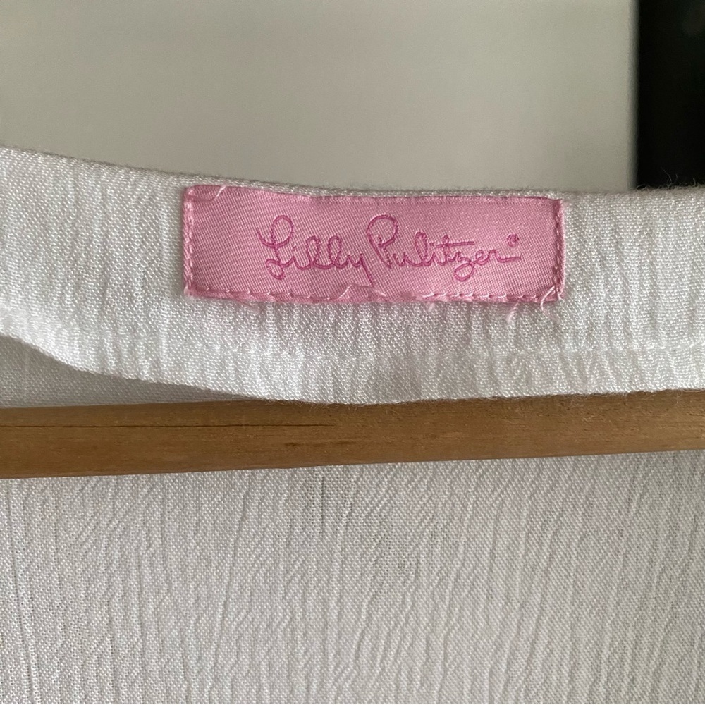 Lilly Pulitzer Resort White Pink Blue Orange Embroidered Dahle Tunic Top Medium - Picture 8 of 12